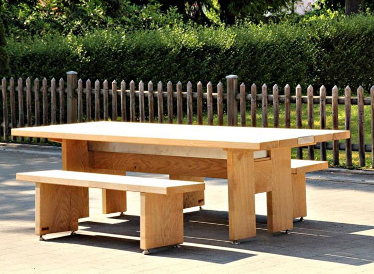 Gartentisch mit Stahlwanne