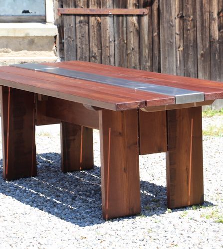 Gartentisch mit Stahlwanne